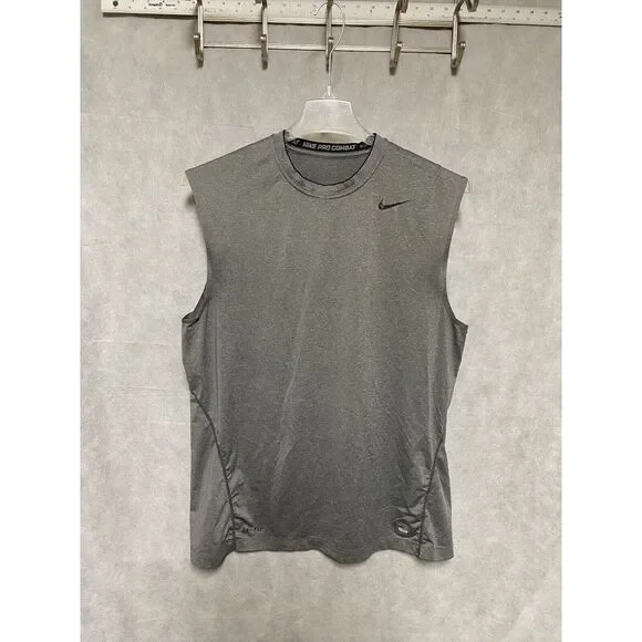 Nike Shirts Nike Pro Combat Men Vest Xl Gray Compression Shirt